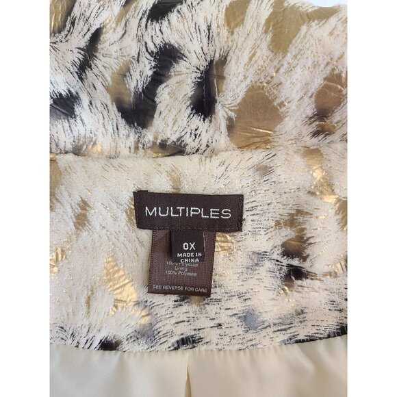 Multiples Long Sleeves Women Coat Jacket Size 0X Animal Print A181 - Picture 7 of 13